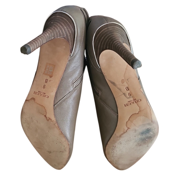 Coach Daphney Heeled Leather Booties Women's Size 9 B - Picture 4 of 10